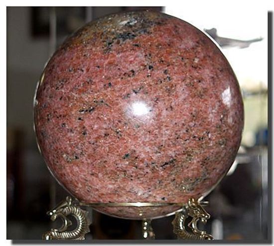 pink granite sphere