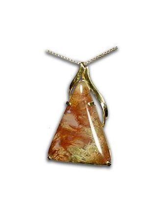 14k red moss agate pendant