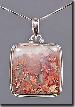 Picture of Idaho Prudent Man Plume Agate Silver Pendant