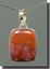 Mexican Flame Agate Silver Pendant