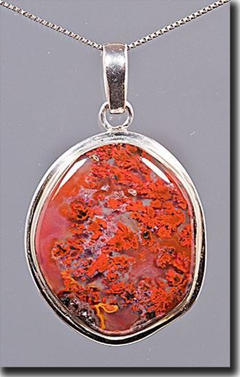 Woodward Ranch Plume Agate Silver Pendant
