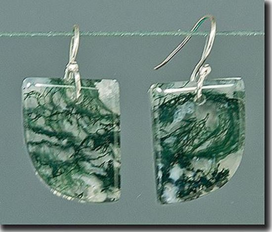 Green Moss Agate Earrings
