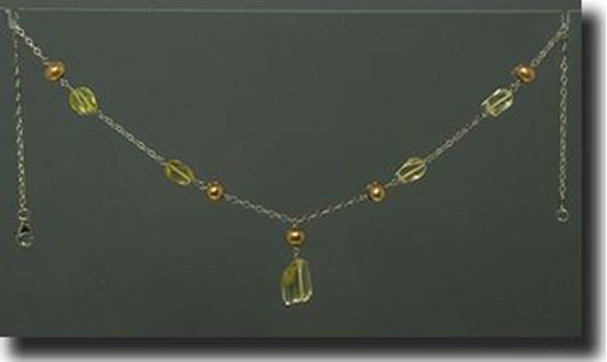 Lemon Quartz & Peearl Necklace & Bracelet