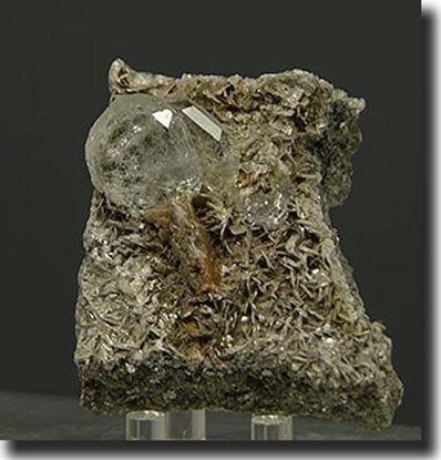 Aquamarine Crystals on Muscovite Mica